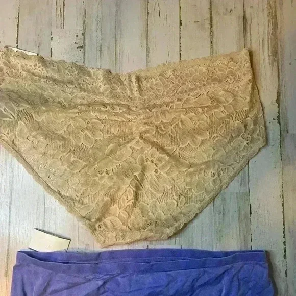 No Boundaries 1 Beige Nylon Lace & Purple Hipsters Size XXXL(21) . (Lot Of 2) - Picture 3 of 14